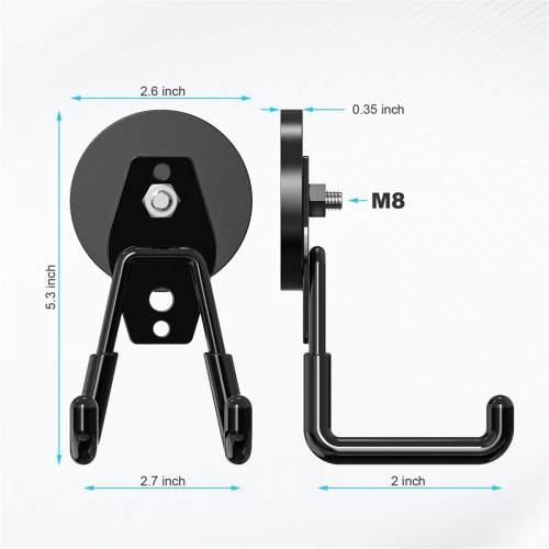 Large Heavy-Duty Magnetic Garage Hooks Anti-Scratch Rubber Coating 1