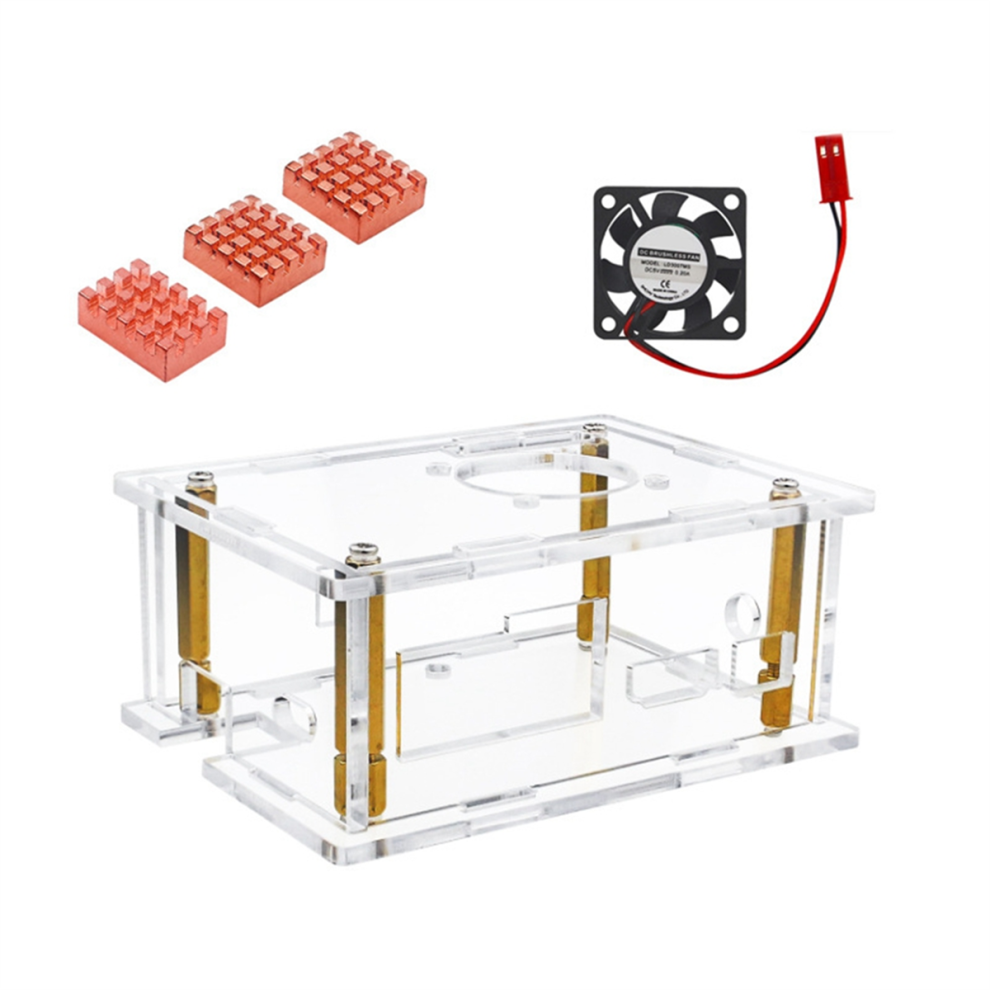 Boîtier acrylique K2B avec ventilateur de refroidissement et dissipateur thermique en cuivre pur