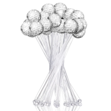 24 Pcs Disco Balls Cocktail Stirrers Plastic Round Top Swizzle Sticks