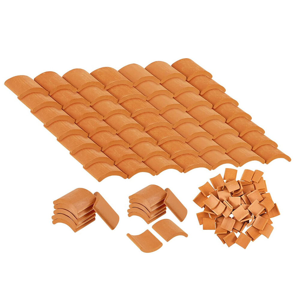 Photos - Doll Accessories Markenlos 100 Pcs Roof Tiles Building Set Miniature Tiles Dollhouse Shingles