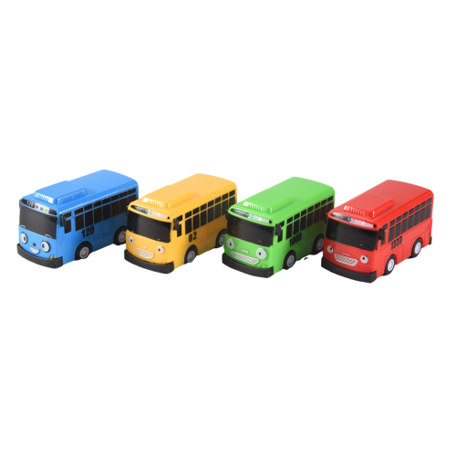 Tayo voiture petit modèle Bus Mini jouet pas cher en plastique retirer voiture mini bus transport retirer la porte ouvrable d'autobus scolaire