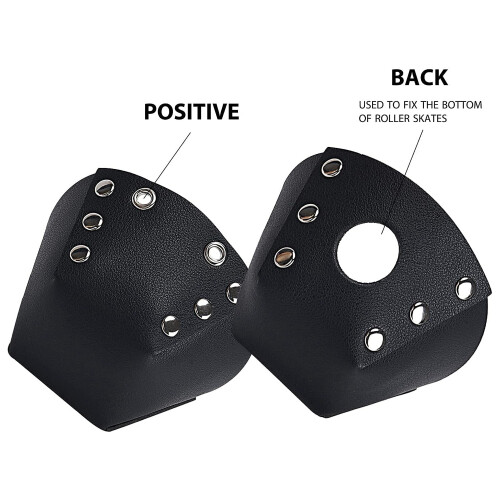 1 Pair Roller Skate Toe Caps PU Leather Skate Toe Guards Black 2