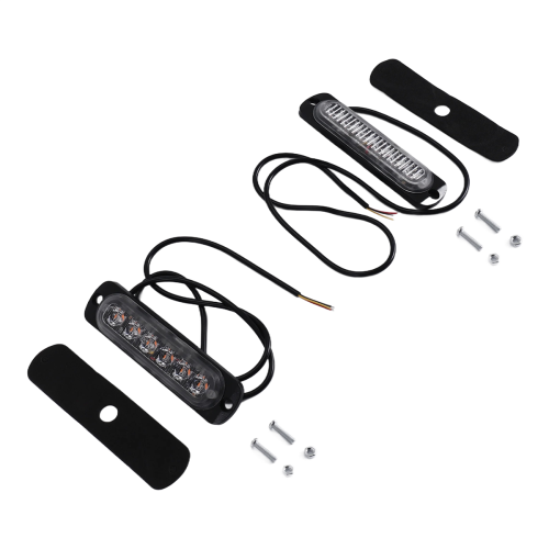 LED Emergency Strobe Lights, Amber 6 LED Strobe Flashing Light 2 Pack 1