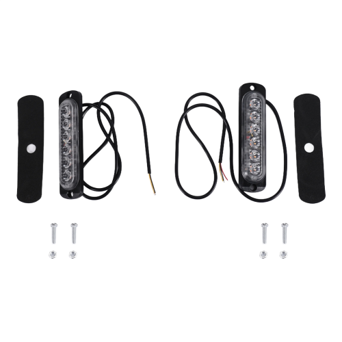 LED Emergency Strobe Lights, Amber 6 LED Strobe Flashing Light 2 Pack