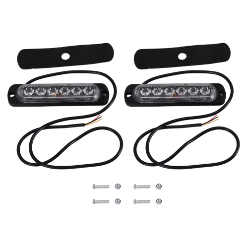LED Emergency Strobe Lights, Amber 6 LED Strobe Flashing Light 2 Pack 2