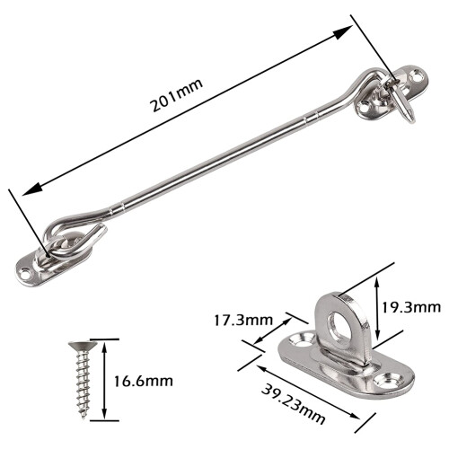 2 Pcs Cabin Hook (8 Inch) with Screws - for Shutter Shed Window 1