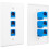 1 θήκη επιτοίχιας πλάκας Ethernet 3 θυρών, πλάκα επιτοίχιας θύρας RJ45 με RJ45 3