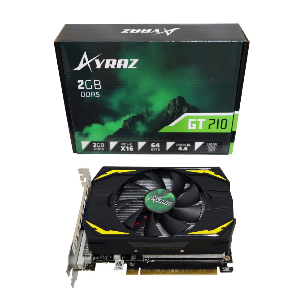Ayraz Nvidia Geforce Gt 710 2Gb Ddr5 Full Atx Graphics Card Vga, Dvi-D, Hdmi 5065023769001