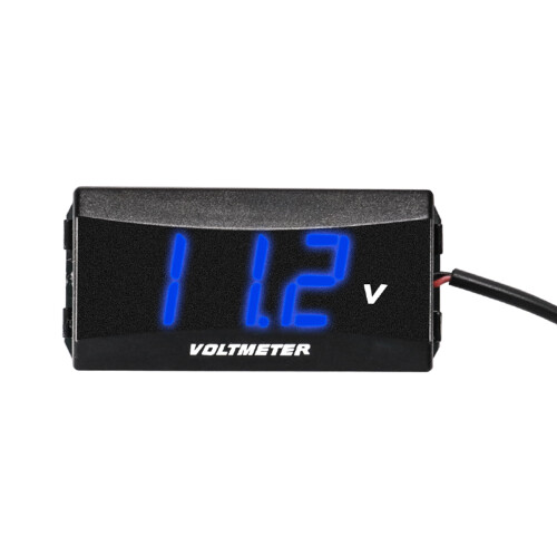 Motorfiets Mini LED Digitale Voltmeter Spanningstester 12V-80V Blauw