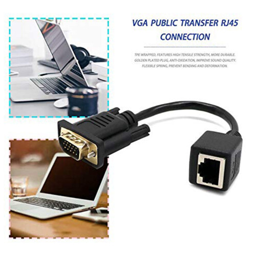 Adaptador VGA a RJ45 Cable de red a conector de cable de red VGA 1