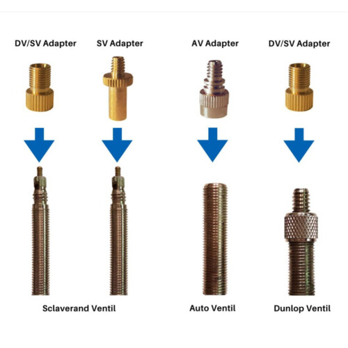 4-pack fietsventieladapter Sv Av Dv fietspompaccessoires 2
