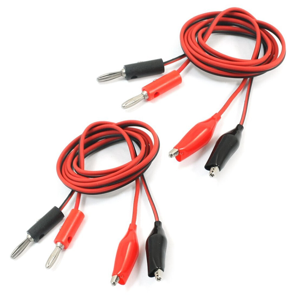 2Pcs Alligator Clip to Banana Plug Multimeter Test Lead Black Red 1m-image-OPC-PHPX8DX-NEW