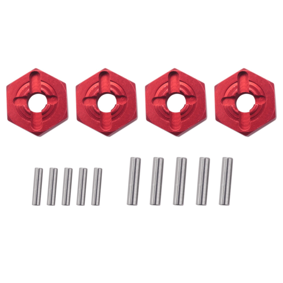 Aluminum Alloy 12Mm Combiner Wheel Hub Hex Adapter Upgrades, Red 4852580970350