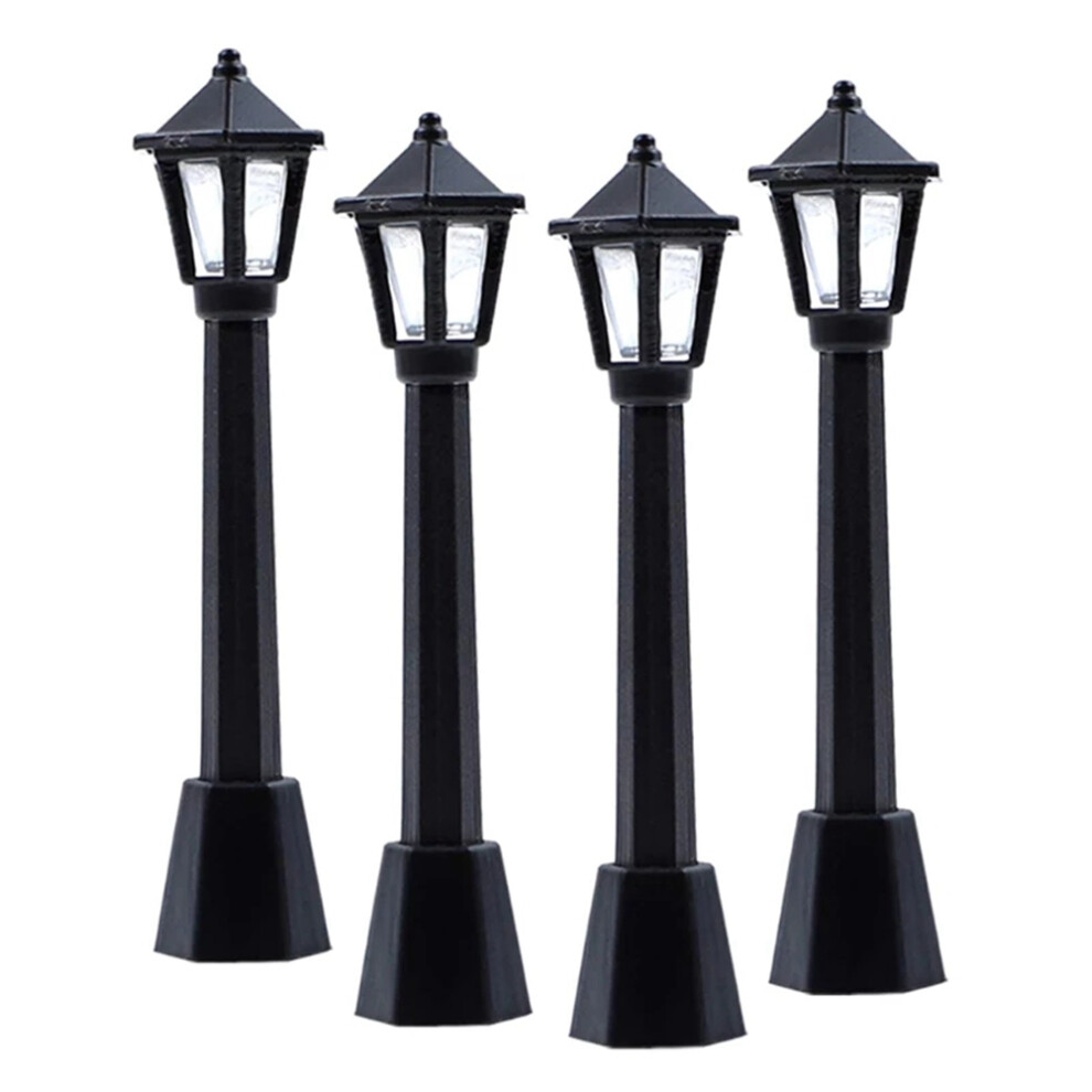 Lot de 4 lampadaires de rue pour train miniature