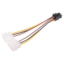 A Dual 4-Pin Molex IDE to 6 Pin PCI-E Graphic Card Power Cable