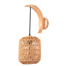 Indoor Cage Wall Light Retro Wall Lamp Hemp Rope Woven Wall Lamp Modern Wall Sconce for Bedroom Living Room Kitchen Cafe