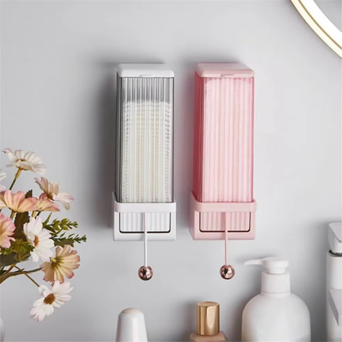 Wall-Mounted Makeup Cotton Storage Box Set, Space-Saving B 1