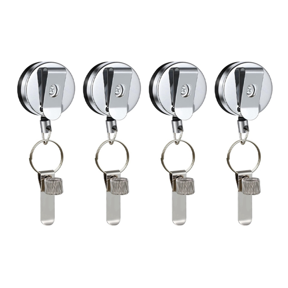 4Pcs Retractable Pull Pen Pencil Holder With Belt Clip Key Ring 4852133395371
