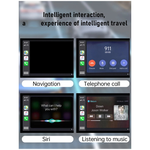 Wireless Carplay Android Car Adapter 2-in-1 Car Ai Box for 1