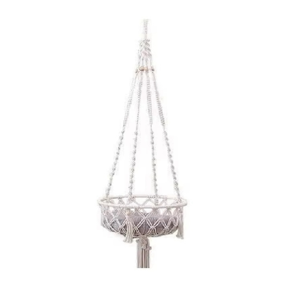 Bohemian Macrame Cat Hammock Swing Bed - Handwoven Cotton Tapestry 4852133398952