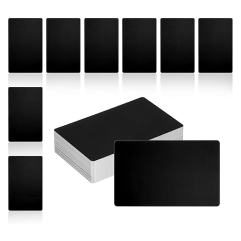 150Pcs Metal Business Card Blanks, For Diy Business Cards Black 4852133302881