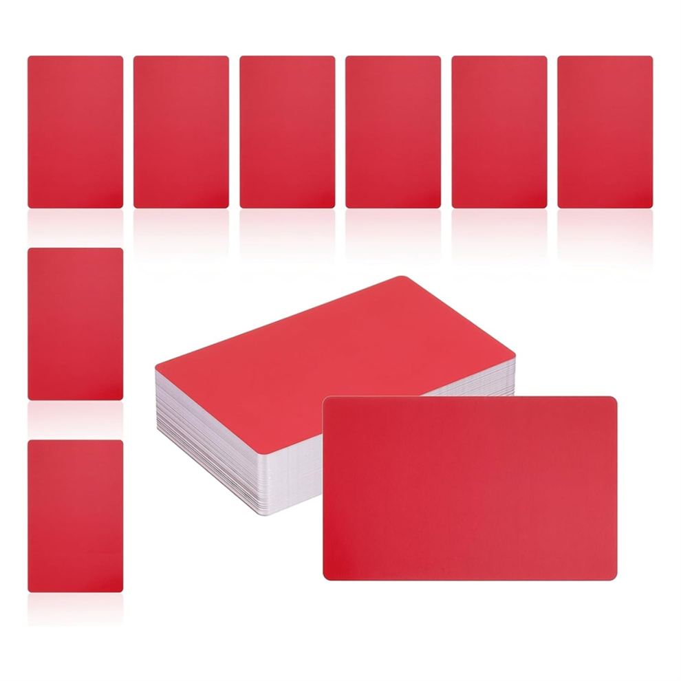 150Pcs Metal Business Card Blanks, For Diy Business Cards Red 4852133302904