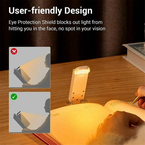 Mini lampe de lecture rechargeable avec clip et marque-page 1