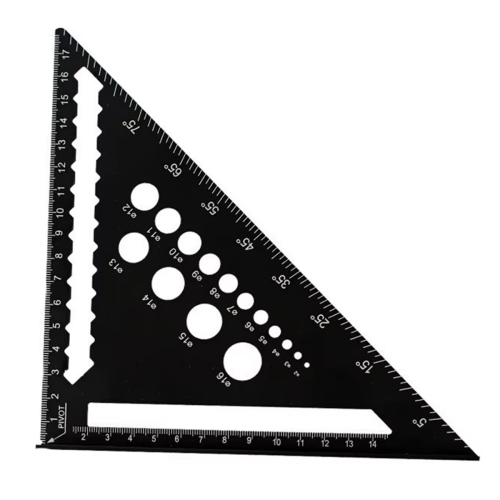 Regla triangular para herramientas de construcción y enmarcado.