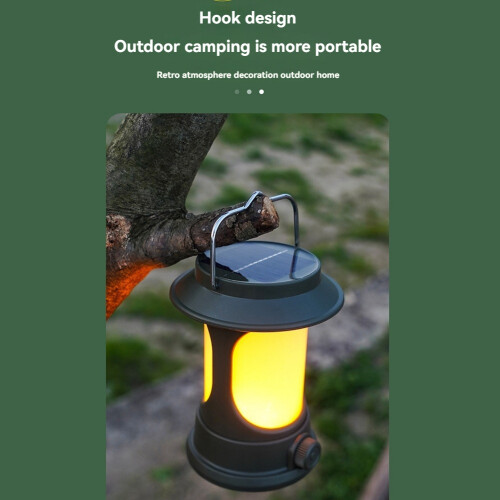 Lanterne de camping LED rechargeable, lanterne solaire rotative à intensité variable 1