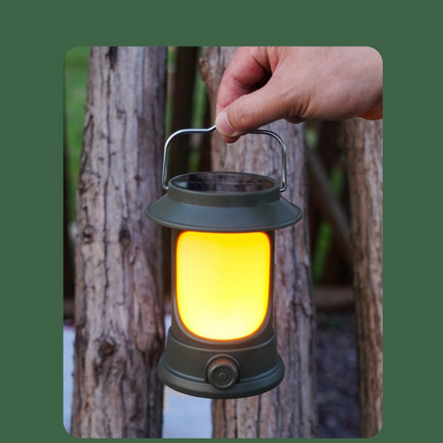Lanterne de camping LED rechargeable, lanterne solaire rotative à intensité variable 2