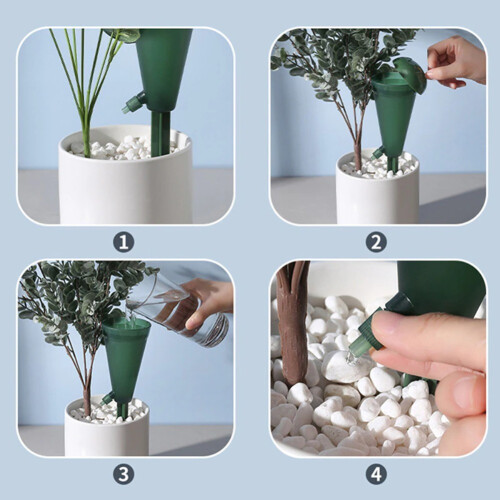 3er-Pack selbstbewässernder Tropfbewässerer Lazy Watering Device Grün 1