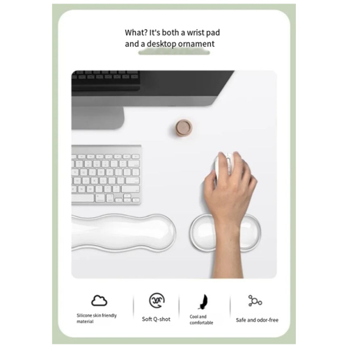Rubber Mouse Pad with Wrist Rest, Keyboard Tray, Non-Slip 2