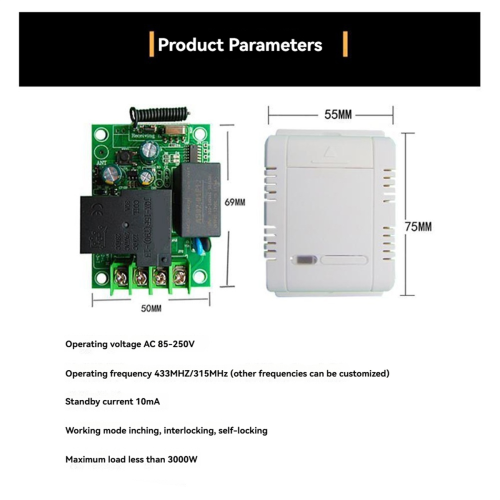 Wireless Remote Control Switch Relay Module and 500m Transmitter 1