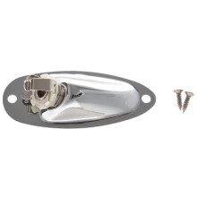 1 buc Jack chitară barcă 1/4 inch Jack placă soclu 6.35 mm crom argintiu