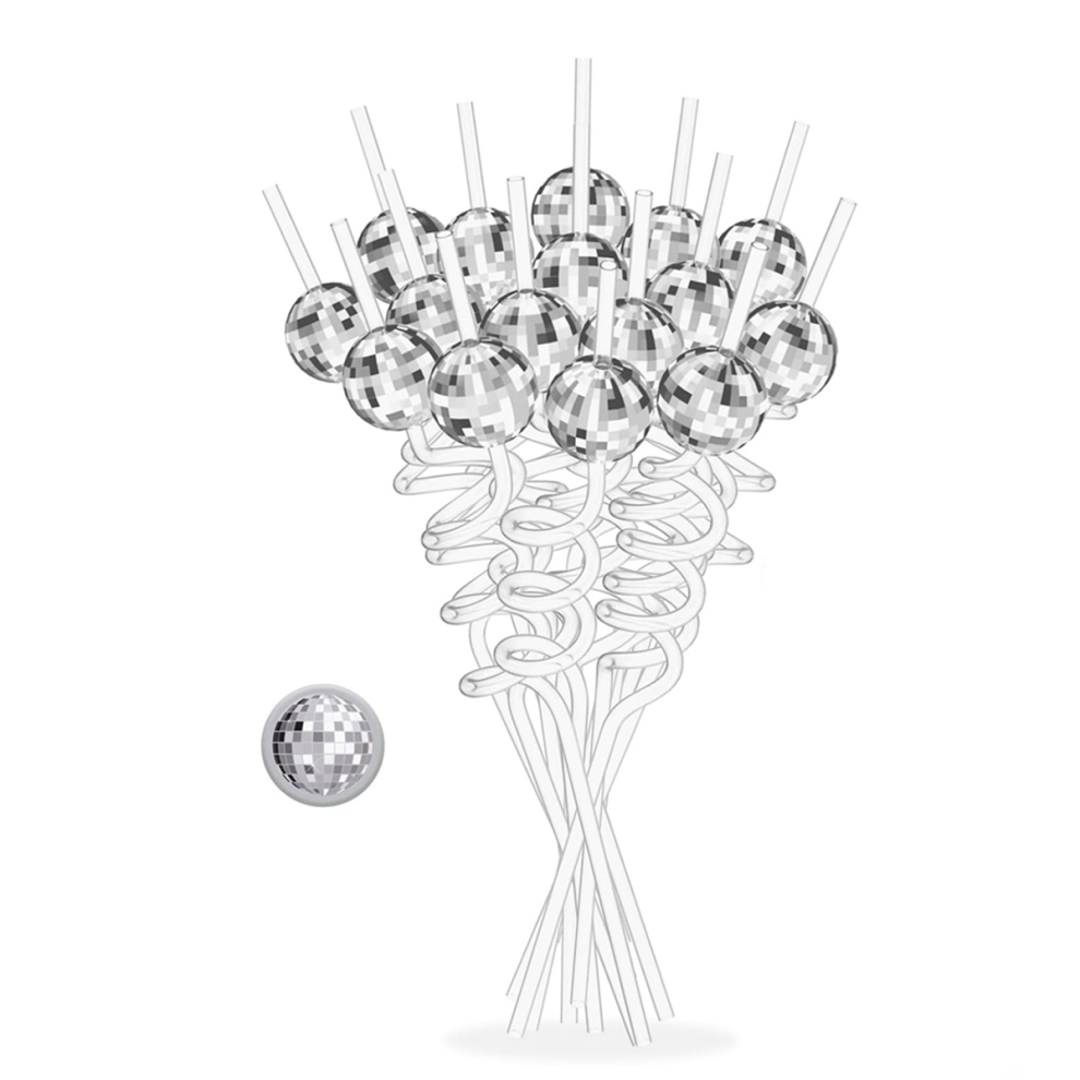 Bez Marki 16Pcs Disco Ball Straws, Disco Party Decorations Straws