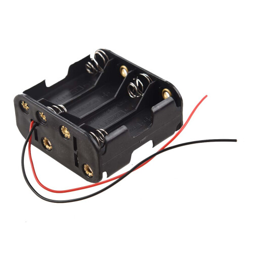 Caixa porta-pilhas AA (12 V) com 8 peças, preta