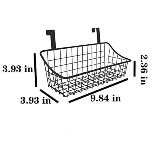 Basket with Hook, Hang It Behind a Door or on a Railing, White 2