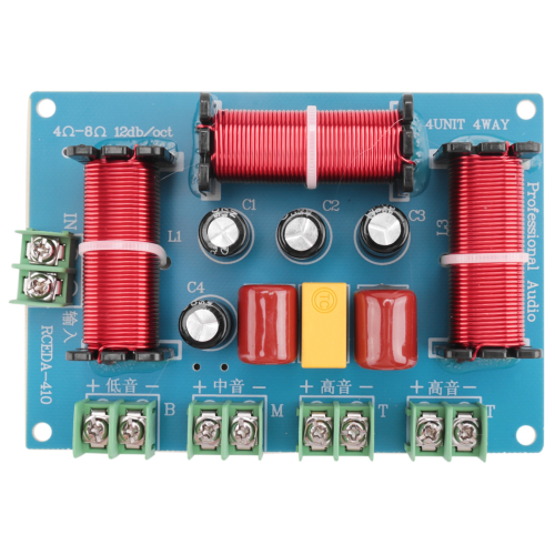 200W højttalerdelefilter dobbelt diskant+mellemtone+bas 4-vejs divider 2