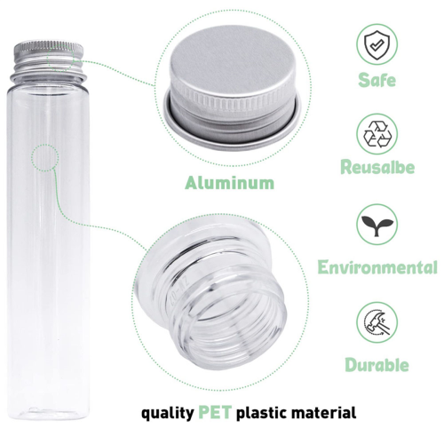 24 de eprubete de 110 ml, eprubete din plastic transparent cu capace 1