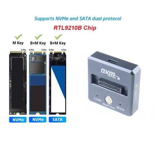 Adaptor SSD M2 NVMe la USB 3.1, protocol dual NVMe 1