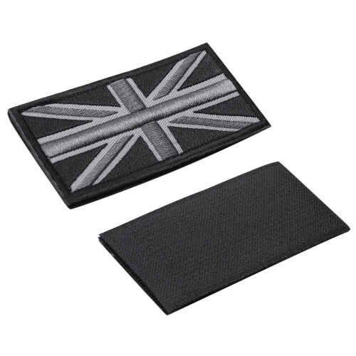 Jack UK Flag Badge Patch Stick 10cm x 5cm NY, (Sort/Grå) 1