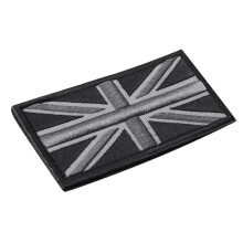 Jack UK Flag Badge Patch Stick 10cm x 5cm NY, (Sort/Grå)