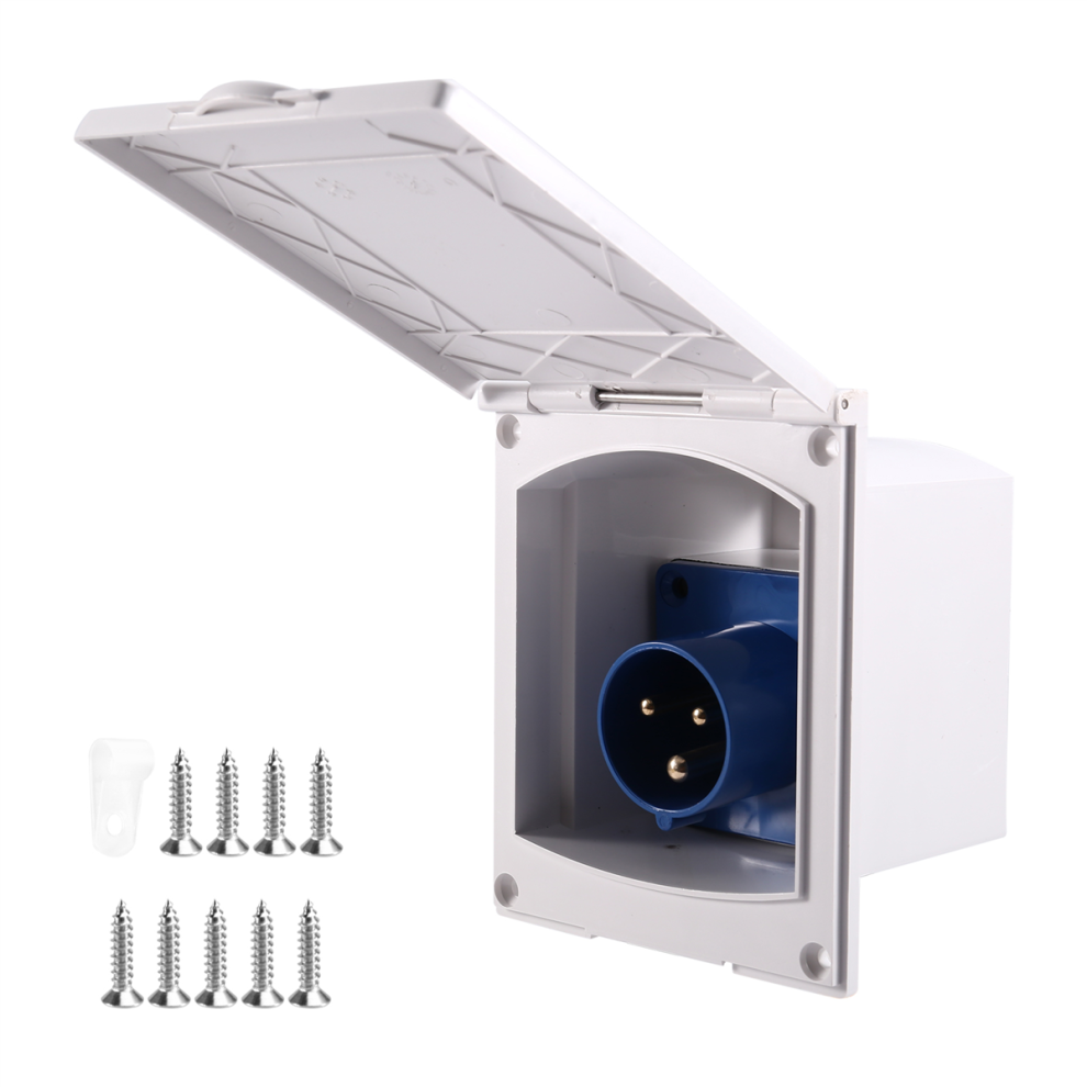 16A 220V Waterproof Power Outlet External 3Pin Flush Female Socket 4853719307672