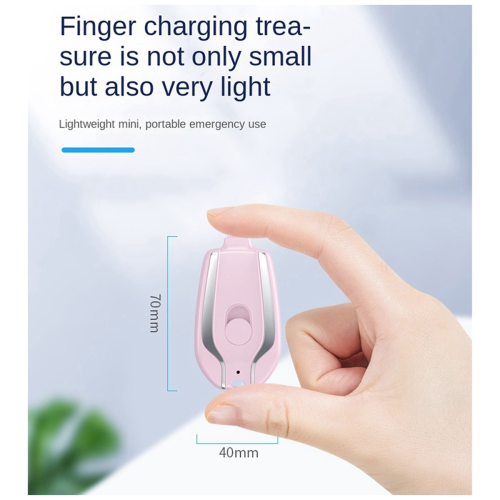1200mAh bærbar mini powerbank type-C sort 2