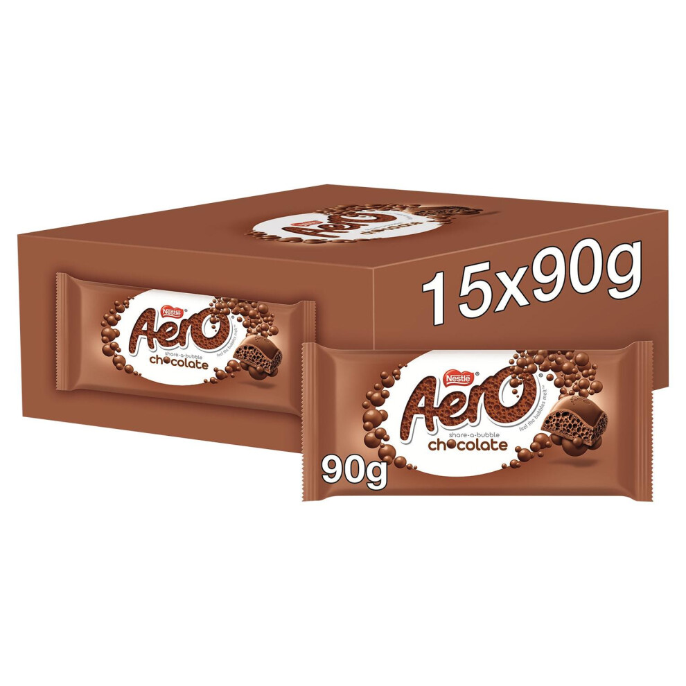 Aero Milk Chocolate Sharing Bar 90G Bulk Buy (Pack Of 15) Creamy Treat Bar