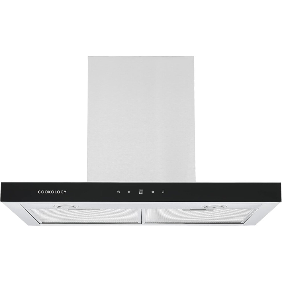 Cookology Lint601ss/A++ Energy A++ Rated Linear Cooker Hood, Touch Controls, 60Cm Designer Extractor Fan Black