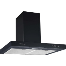 Cookology TSH601BK/A - A Energy Rated, Chimney Cooker Hood 60cm Kitchen Extractor Fan with LED Light, 3 Speed Settings - Black
