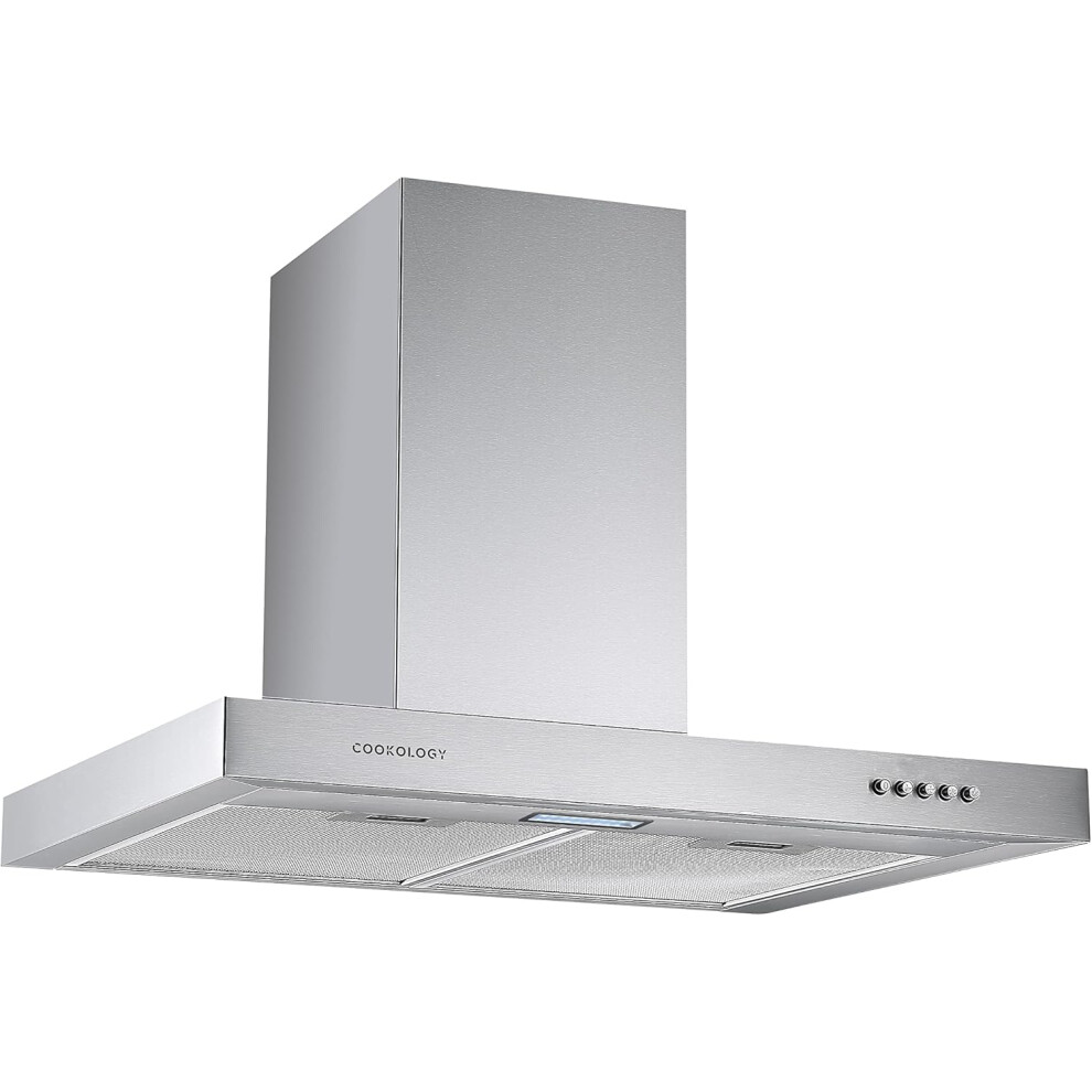 Cookology TSH601SS/A - A Energy Rated, Chimney Cooker Hood 60cm Kitchen Extractor Fan with LED Light, 3 Speed Settings - Stainless Steel