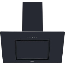 Cookology VER805BK/A++ 80cm Black Angled Glass Chimney Cooker Hood | Touch Controls