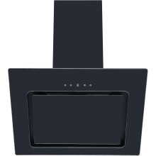 Cookology VER605BK/A++ 60cm Angled Glass Cooker Hood, Touch Control, 3 Speeds, LED, Auto Timer - Black